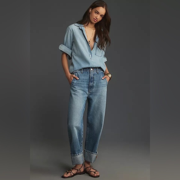 NWT Anthropologie Pilcro The Lonnie Cuffed Jeans - Picture 1 of 6